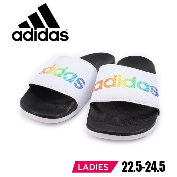 アディダス adidas アディレッタ コンフォート ブラック/ホワイト サンダル 靴 レディース H02488｜shobido