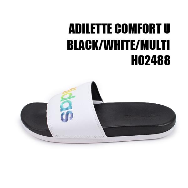 アディダス adidas アディレッタ コンフォート ブラック/ホワイト サンダル 靴 レディース H02488｜shobido｜02