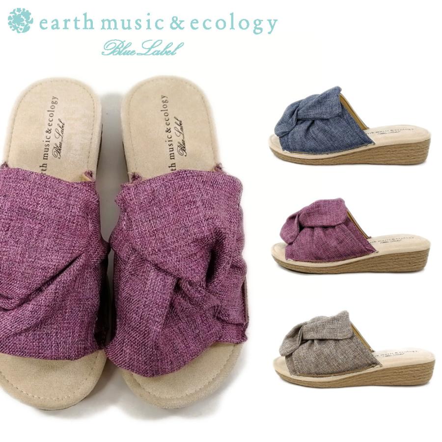 リボン サンダル アースミュージック エコロジー ローヒール 靴 レディース Em 14 800 Onstep 旧シューズshobido 通販 Yahoo ショッピング