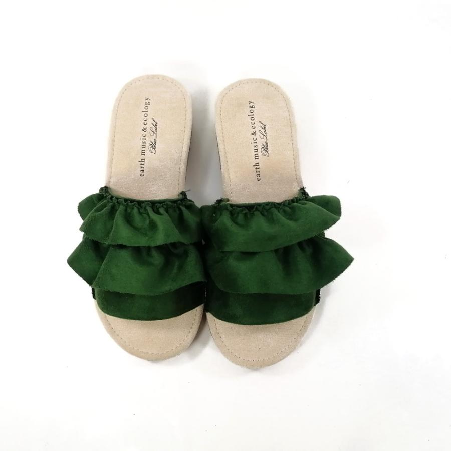 フリル サンダル アースミュージック エコロジー ローヒール 靴 レディース Em 16 100 Onstep 旧シューズshobido 通販 Yahoo ショッピング