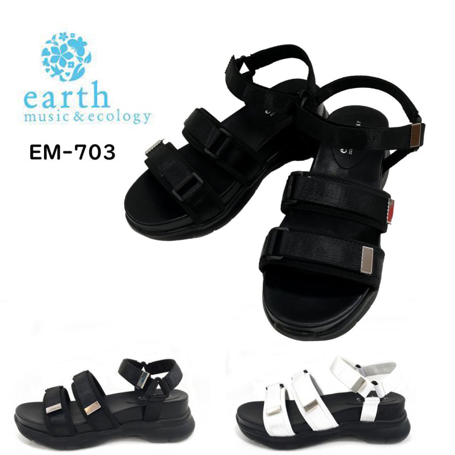 アース ミュージック エコロジー スポーツ サンダル 厚底 ベルクロ 靴 レディース Em 703 100 Onstep 旧シューズshobido 通販 Yahoo ショッピング