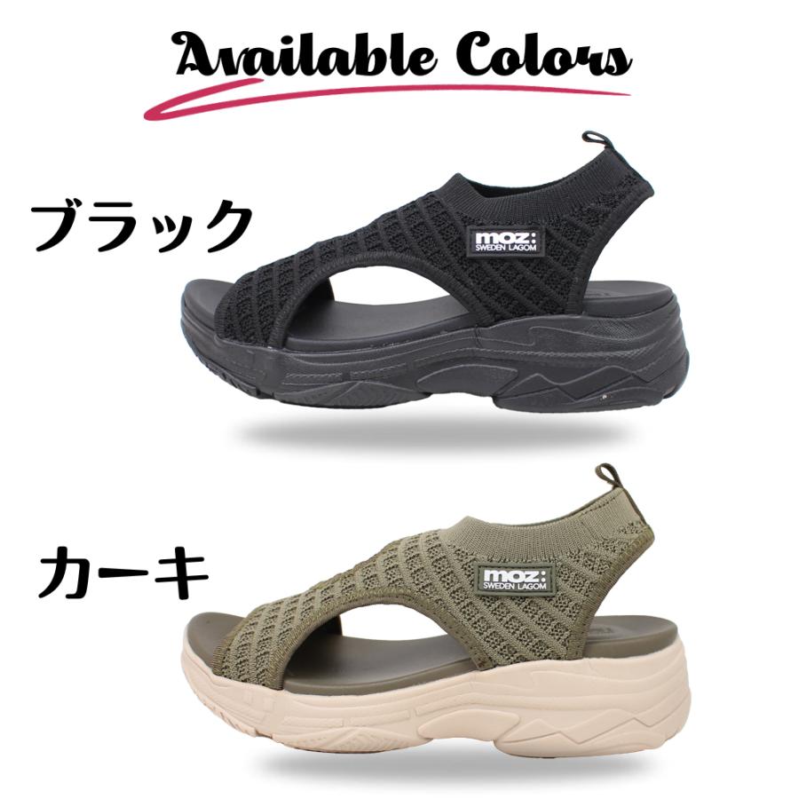 moz（モズ） サンダル レディース 厚底 軽量 コンフォート ワッフル