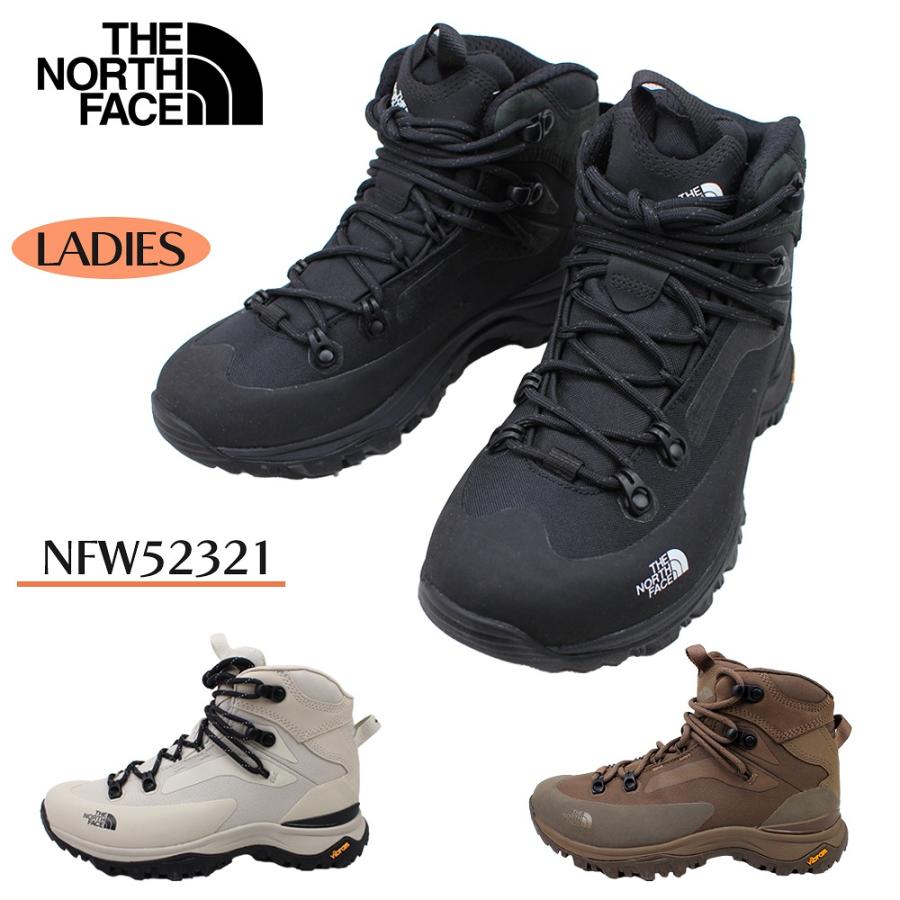 ノースフェイス レディース シューズ 靴 クレストン ハイク ミッド ウォータープルーフ  NFW52321 防水 ハイキング ブラック アイボリー ブラウン 衝撃吸収