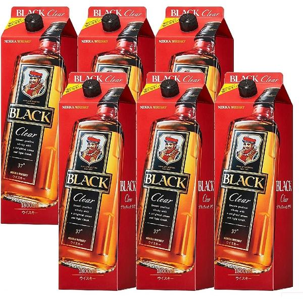 ブラックニッカ 送料無料 クリア 37度 1.8Lパック×6本 1ケース アサヒ