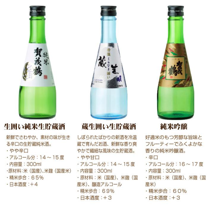 賀茂鶴 呑み比べセット 300ml×3本 カートン入り 日本酒 純米吟醸 賀茂鶴 呑み比べセット 300ml×3本 カートン入り 日本酒 純米吟醸