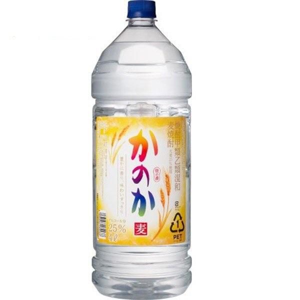 かのか 送料無料 麦 25度 甲乙混和焼酎 4Lペットボトル 4000ml アサヒ