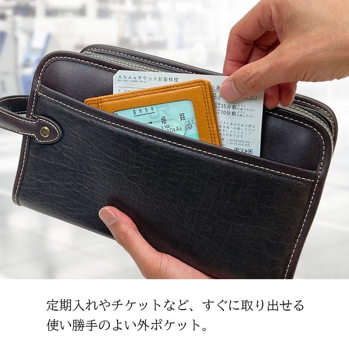 クラッチバッグ セカンドバッグ メンズ ブラック ダブルファスナー 二 