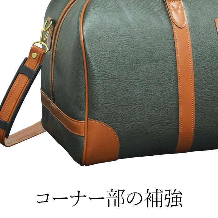 ボストンバッグ メンズ レディース トラベルバッグ 日本製 豊岡製 2way 横 1泊 2泊 ボンディング合皮 カジュアル 旅行 ゴルフ 出張 黒 カーキ_8