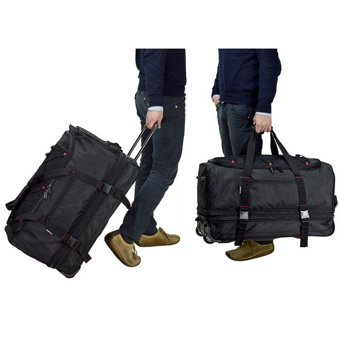 ボストンキャリー ボストンバッグ キャリーケース メンズ 2室式 100L