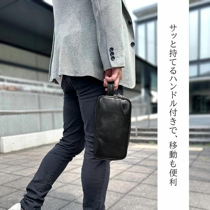 セカンドバッグ セカンドポーチ クラッチバッグ メンズ 牛革 本革 日本