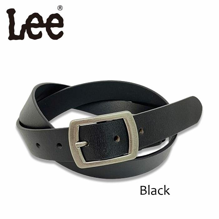 ベルト Lee 30mm幅 牛革 レザーナローベルト ブラック ダークブラウン 