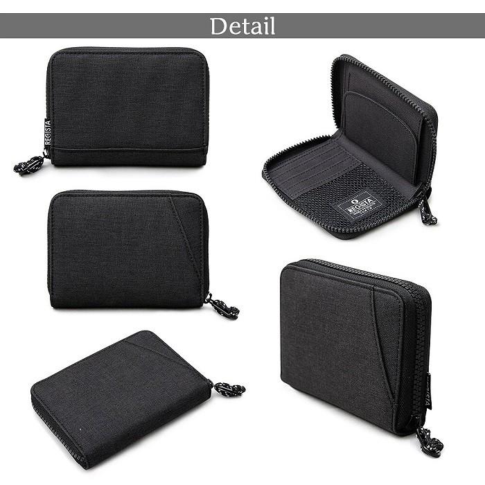 二つ折り財布 折り財布 ナイロン ボックス型 小銭入れ ラウンドジップ