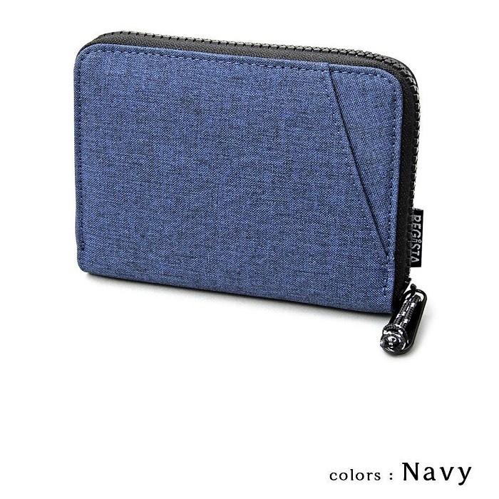 二つ折り財布 折り財布 ナイロン ボックス型 小銭入れ ラウンドジップ  