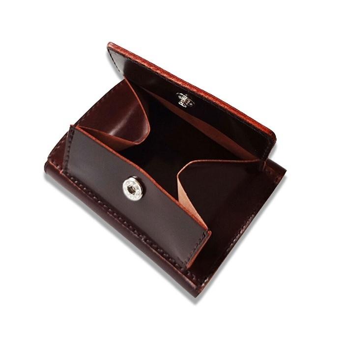 コンパクト財布 オイルコードバン 新喜皮革 三つ折り ミニ財布  コードバン Amazon | [コードバン] [Cordovan (馬革)] オイル 三つ折り財布