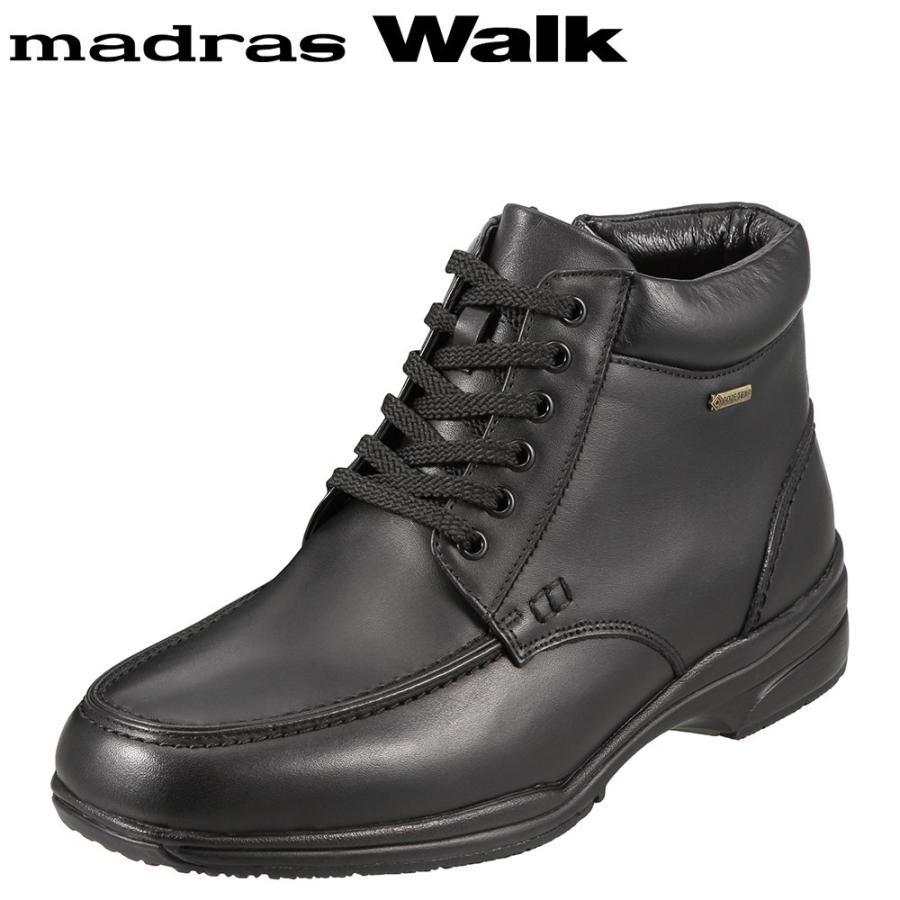 マドラスウォーク madras Walk SPMW5478 メンズ ショートブーツ 防水 幅広 防滑 歩きやすい ブラック