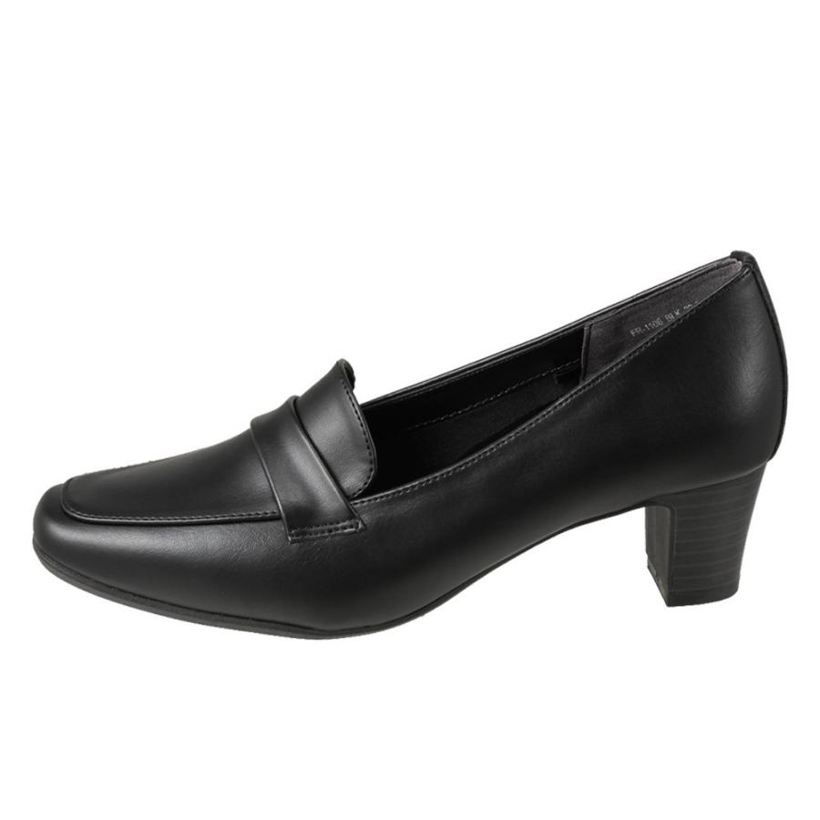 フワラク Fuwaraku Fr 1106 レディース ローファーパンプス 防水 スクエアトゥ ヒール 静か ブラック Shoe Plaza シュープラザ 通販 Paypayモール