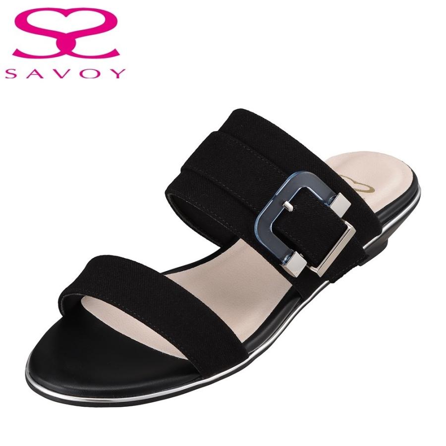 サボイ Savoy Sa レディース サンダル クリアバックル クッション性 快適 ローヒール ブラック Shoe Plaza シュープラザ 通販 Paypayモール