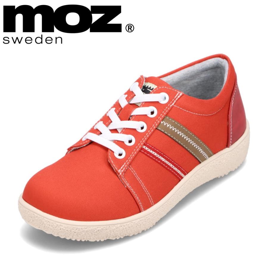 モズ スウェーデン MOZ sweden MOZ-300 レディース カジュアルスニーカー ローカットスニーカー シンプル おしゃれ レッド ...