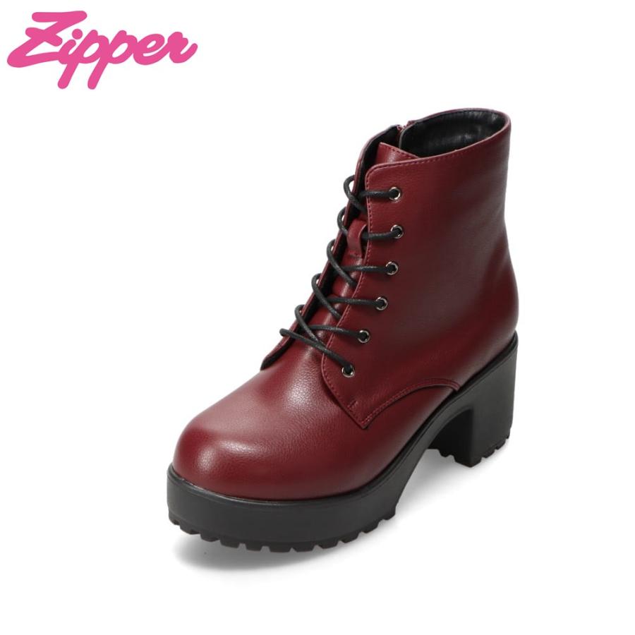 Zipper（ジッパー） 厚底ヒールレースアップブーツ ZP-3264 レディース