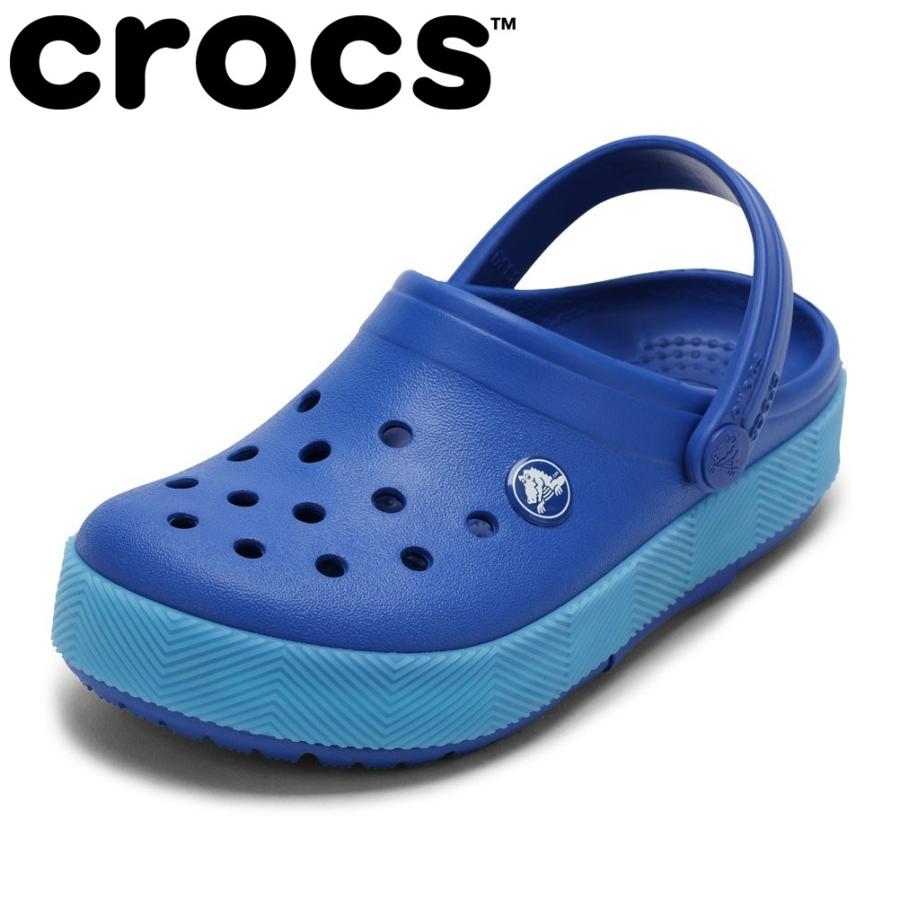 crocs ファー 　ブルー crocs（クロックス） crocs 210465 キッズ サンダル クロッグサンダル