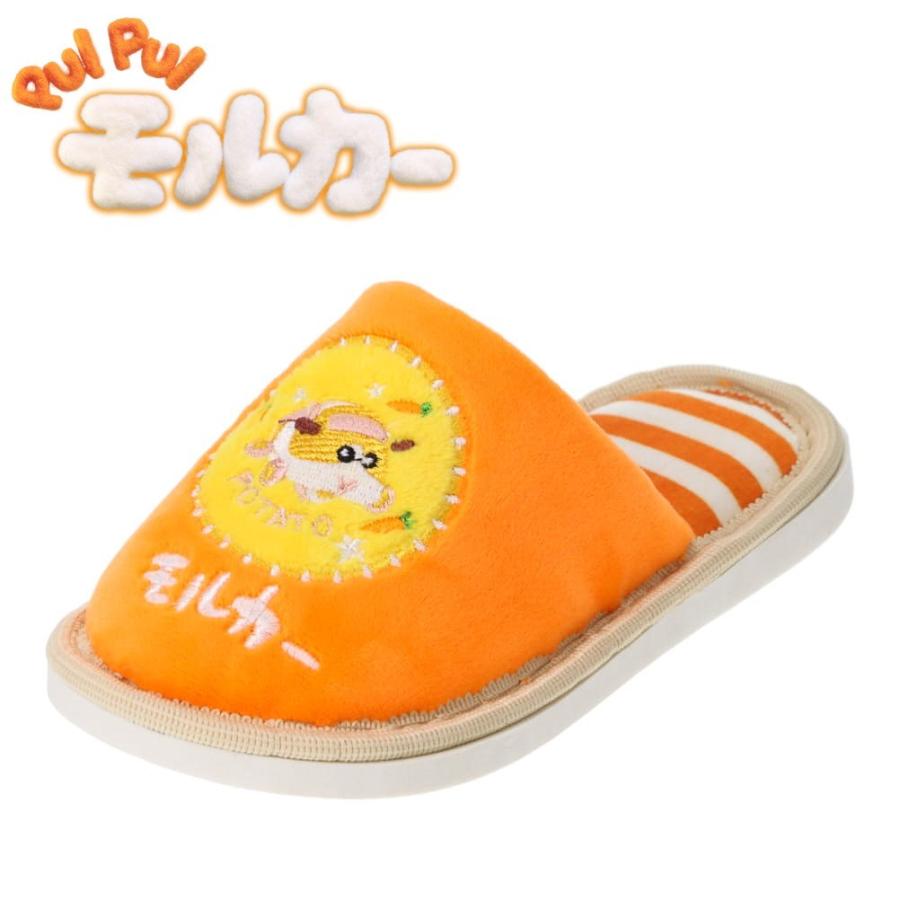 絶品 プイプイモルカー Puipuiモルカー Moc 3750k キッズ スリッパ ルームシューズ キャラクターシューズ 人気 オレンジ