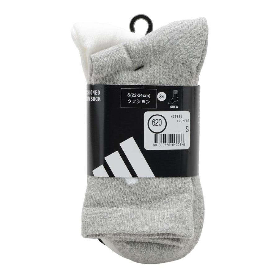 adidas（アディダス） クッション 3Pクルーソックス KC9624 メンズ