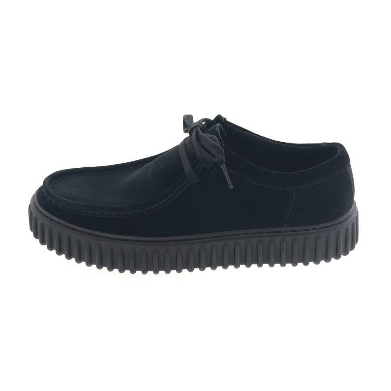 Clarks クラークス トーヒルロー メンズ シューズ レースアップ カジュアル ワラビーブーツ 厚底 Torhill Lo Black Sde ブラックスエード 黒｜shoemart｜02