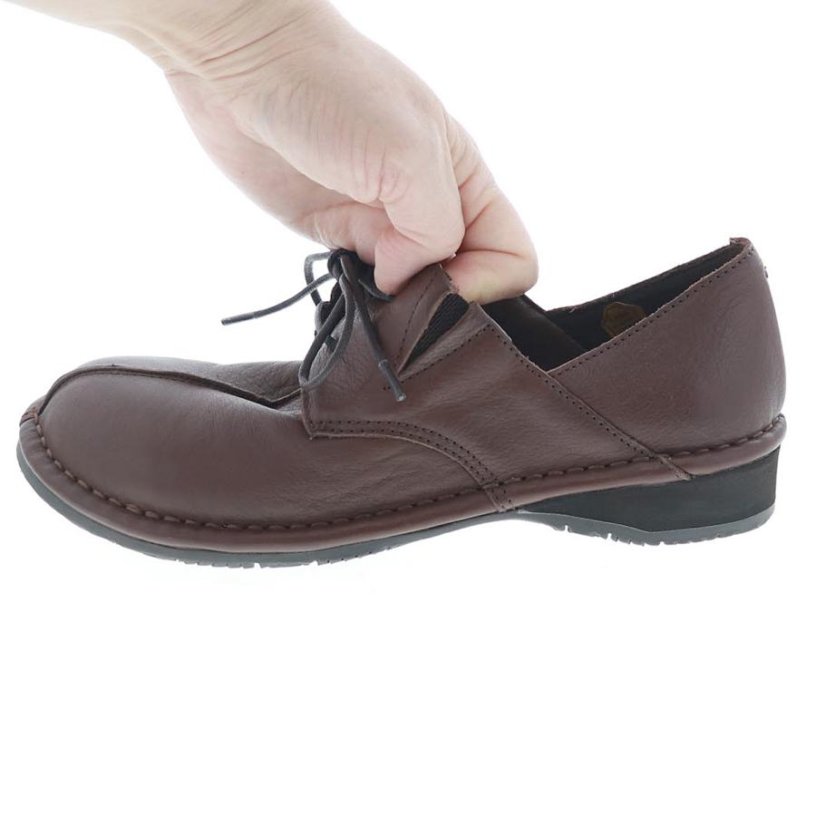 レディース カジュアル コンフォートシューズ 足に優しい 幅広3E 本革