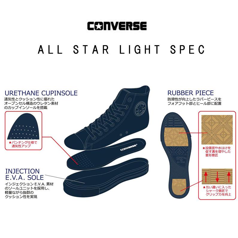 コンバース メンズ スニーカー ローカット オールスター ライト OX CONVERSE ALL STAR LIGHT OX ブラックモノクローム 黒｜shoemart｜06