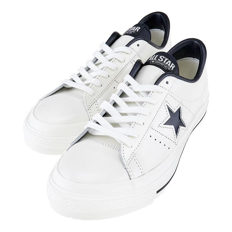 コンバース ワンスター ジェイ メンズ スニーカー ローカット CONVERSE ONE STAR J レザー JAPANモデル ホワイト/ブラック  25.5cm〜28.0cm