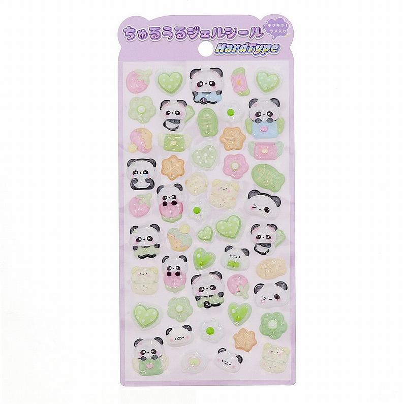ぱんだ☆様 ちゅるうる ジェルシール ハードタイプ 800959 パンダ ぱんだ ラメ入り