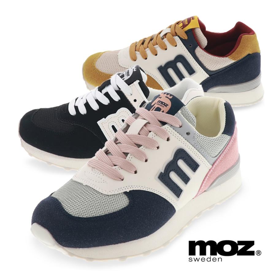 MOZ モズ スニーカー 靴 予約販売品 MZ-1024 レディース シューズ ローカット 通勤 全国総量無料で 紐靴 軽い 22.5cm〜24.5cm ブラック グレー 通学 ブルー