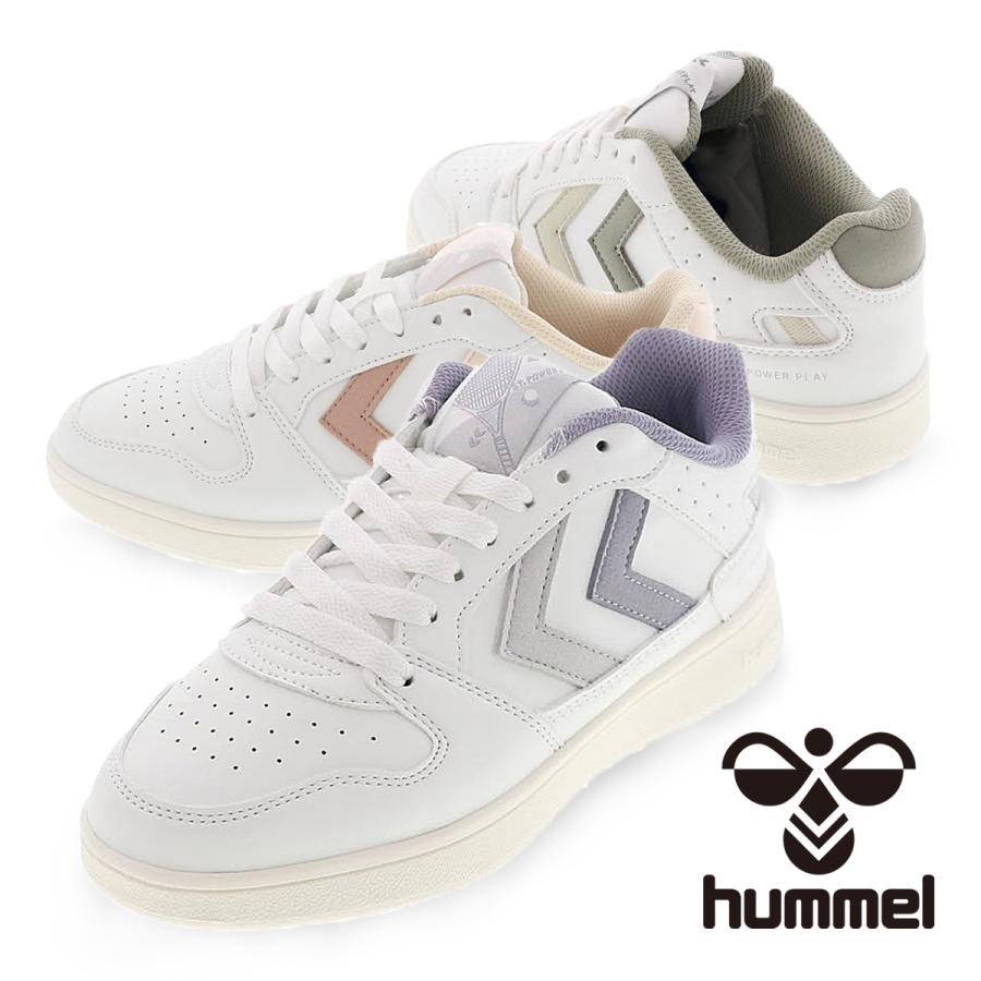 ヒュンメル ST パワープレー レディース ホワイトスニーカー コートシューズ hummel ST.POWER PLAY WMNS 222816 WHITE 白 9558/9560/9561