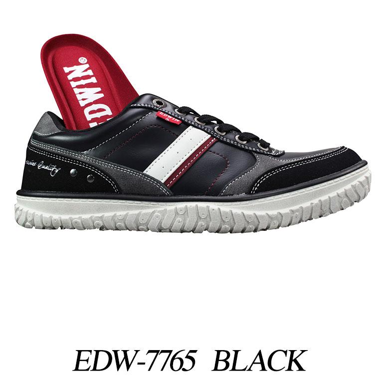 EDWIN（エドウィン） スニーカー メンズ EDW-7765 ブラック ホワイト