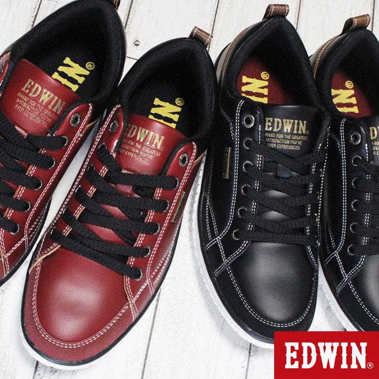EDWIN（エドウィン） スニーカー メンズ EDW-7769 ブラック レッド 黒