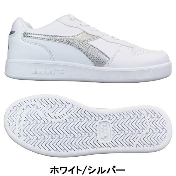 ディアドラ プレイグラウンド Gs ガール Playground Gs Girl ホワイト シルバー レディース スニーカー 紐靴 通学靴 Diadora 靴ショップやまう 通販 Paypayモール