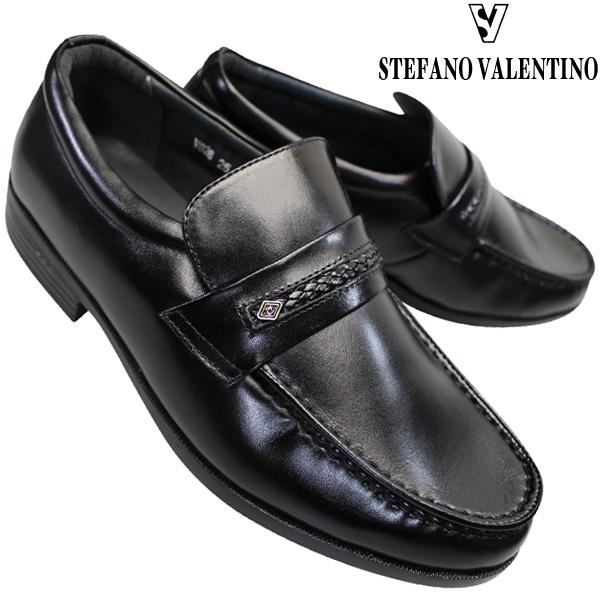 ステファノバレンチノ stefano valentino V826 ブラック メンズ ビジネスシューズ ビジネス靴 紳士靴 モカシン 4E 幅広 ワイド 冠婚葬祭