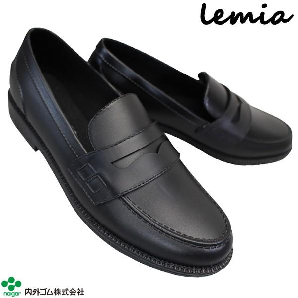 lemia RM045 ブラック レディース ローファー レインローファー 防水靴 休日 売り切れ必至 レインシューズ 通学靴 晴雨兼用 RM-045
