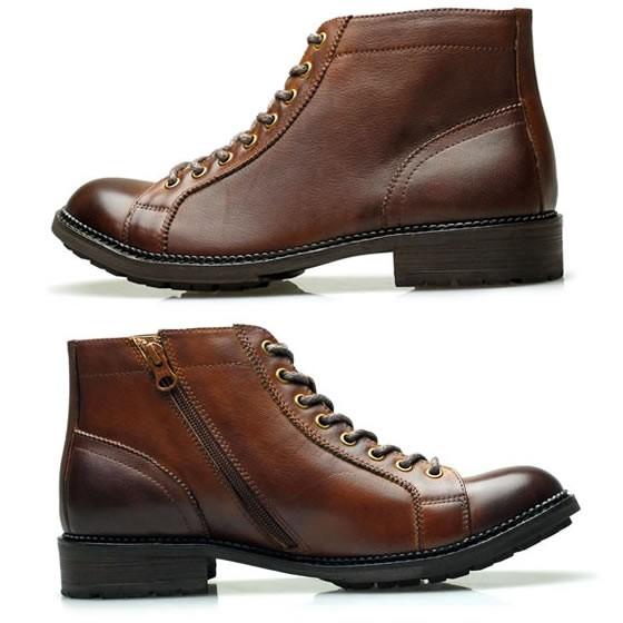 RAUDi ラウディ メンズ MENS 本革 カジュアルシューズ 革靴 レザー サイドジップ モンキーブーツ ブラウン 茶 R-61224｜shoepropo｜02