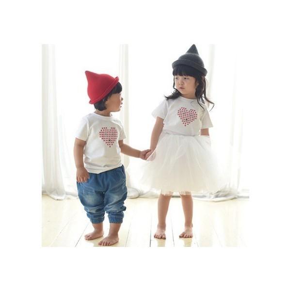 2枚以上送料無料 Tシャツ 半袖 シャツ LOVE ラブ ハート 親子 ペア