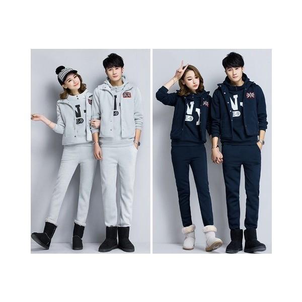 パーカー パンツ ベスト セットアップ 3点 セット 上下 長袖