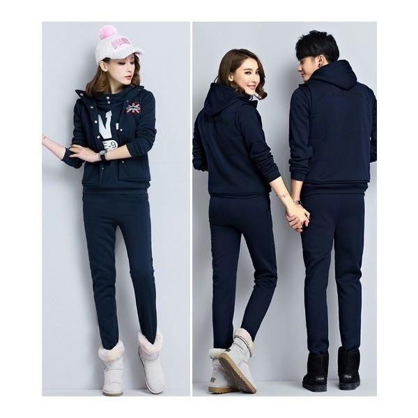 パーカー パンツ ベスト セットアップ 3点 セット 上下 長袖 