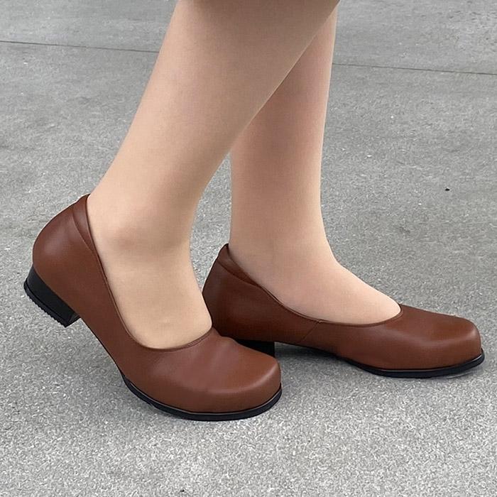 パンプス 本革 甲高 幅広 ヒール かわいい 外反母趾 5E はばひろ