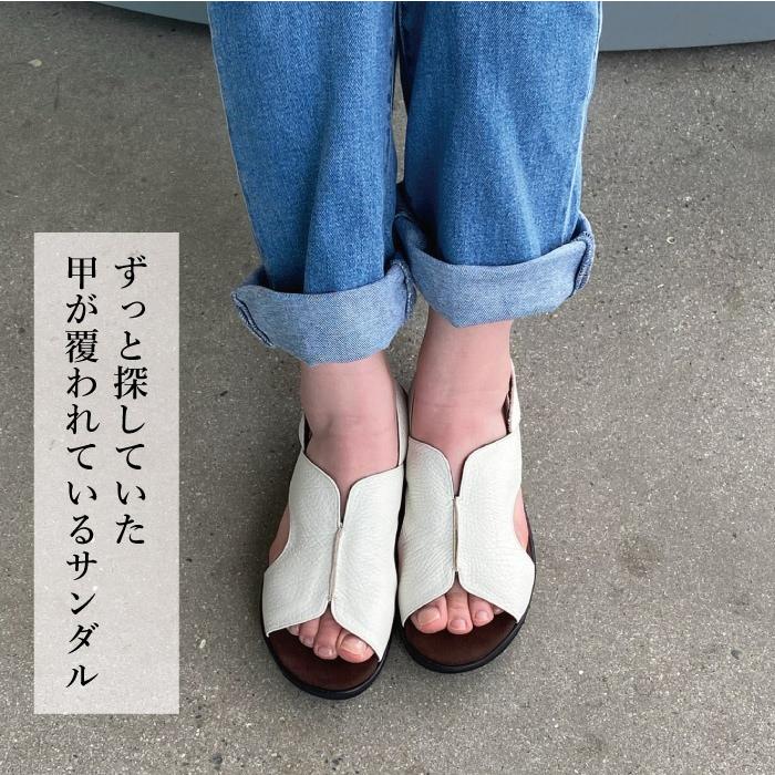 幅広サンダル 5E 本革 幅広 甲高 レディース レザー 日本製 歩きやすい