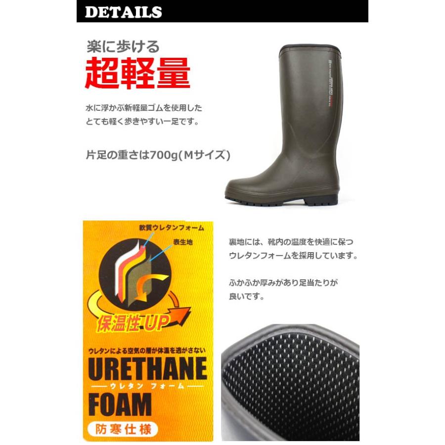メンズ レインブーツ 長靴 紳士 ライトフィールド 弘進ゴム MC-50MW