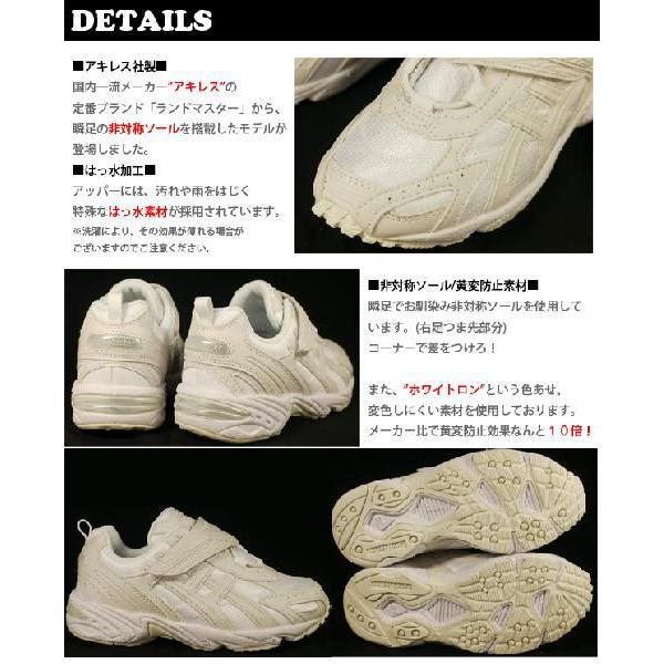 ランドマスター×瞬足 JJ-673 はっ水加工 ひもマジックタイプ ホワイト