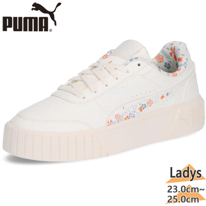 PUMA 花柄 スニーカー ホワイト PUMA（プーマ） レディース キャリーナ ミア フラワー スニーカー 靴
