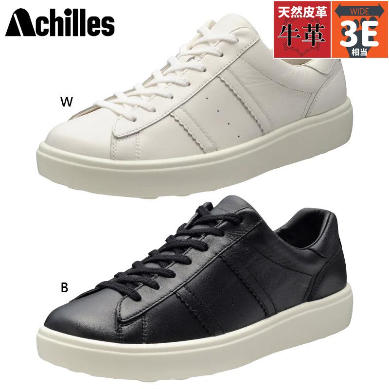 3E 幅広 ワイド アキレス ソルボ レディース N 511 スニーカー 靴 シューズ 本革 牛革 カジュアル スポーティー ホワイト 白 ブラック 黒 送料無料 ACHILLES SORBO ANF5110 SORBOTHANE 3E 幅広 ワイド アキレス ソルボ レディース N 511