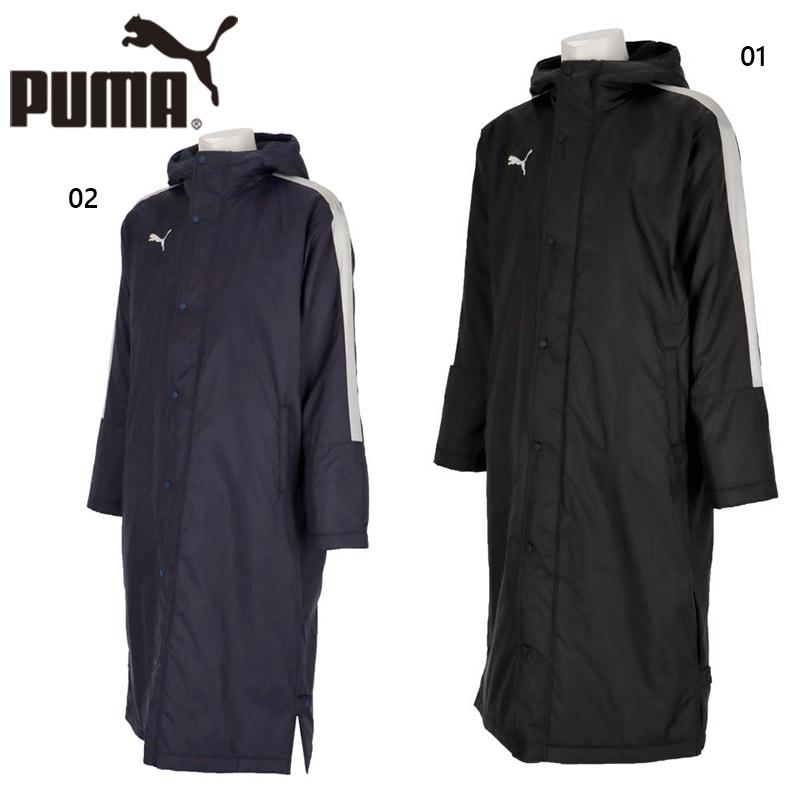プーマ PUMA サッカー サッカー TT ESS プロ ロングボアコート メンズ ベンチコート アウター ジャケット グラコン フルジップ 防寒 保温 部活 練習 トレーニング 男子  654983 02 PUMA（プーマ） メンズ TT ESS PRO ロングボアコート サッカー