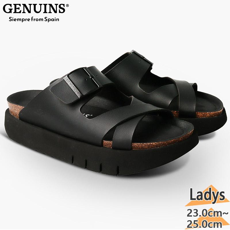 GENUINS レディース CORINA ジェニュインズ サンダル 靴 シューズ フットベットサンダル スペイン製 ブラック 黒 送料無料 GENUINS G104818JT GENUINS レディース CORINA ジェニュインズ サンダル 靴 シューズ